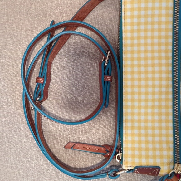 Dooney & Bourke Checkered Yellow & White Crossbody Bag - Picture 8 of 8